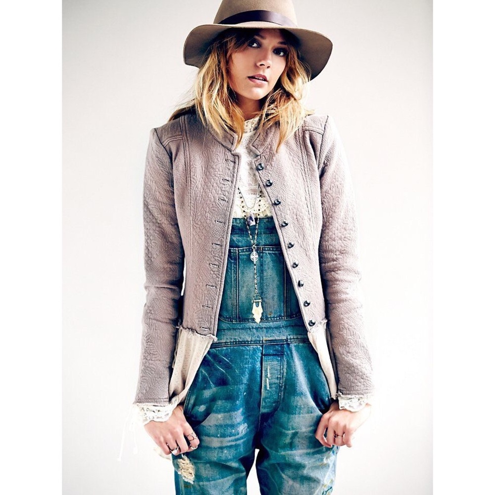 Free People Military Ruffles Jacket
